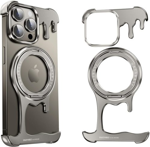 Metal Liquid Minimal 360° Rotatable Magnetic Frameless Ring Case photo review